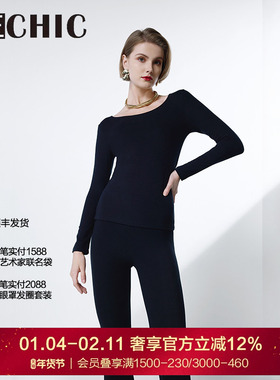 BeChic 轻暖肤圆领保暖上衣打底衣女BC72CM1