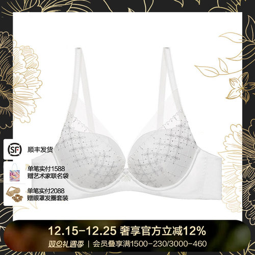 LaClover刺绣网纱小胸显大文胸