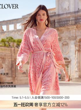 兰卡文盛放西西里系列睡袍睡衣女长款晨袍LC48UW1