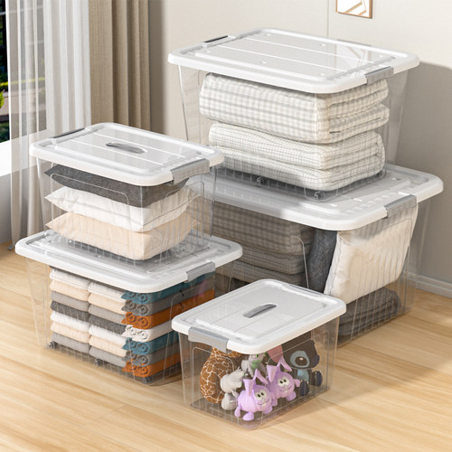 加厚加大容量透明收纳箱家用收纳