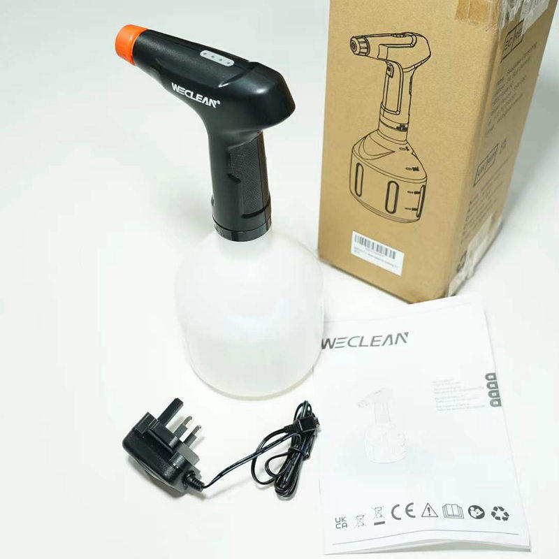 出口美国 家用浇花洗车电动喷壶 水柱水雾可切换1L大容量喷水水壶