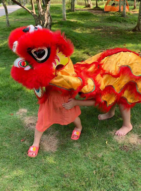 羊毛套装佛山锣鼓小孩运动舞狮子