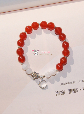 红玛瑙十二星座生日礼物蓝月光石