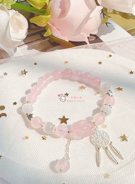 天然水晶甜美粉水晶桃花