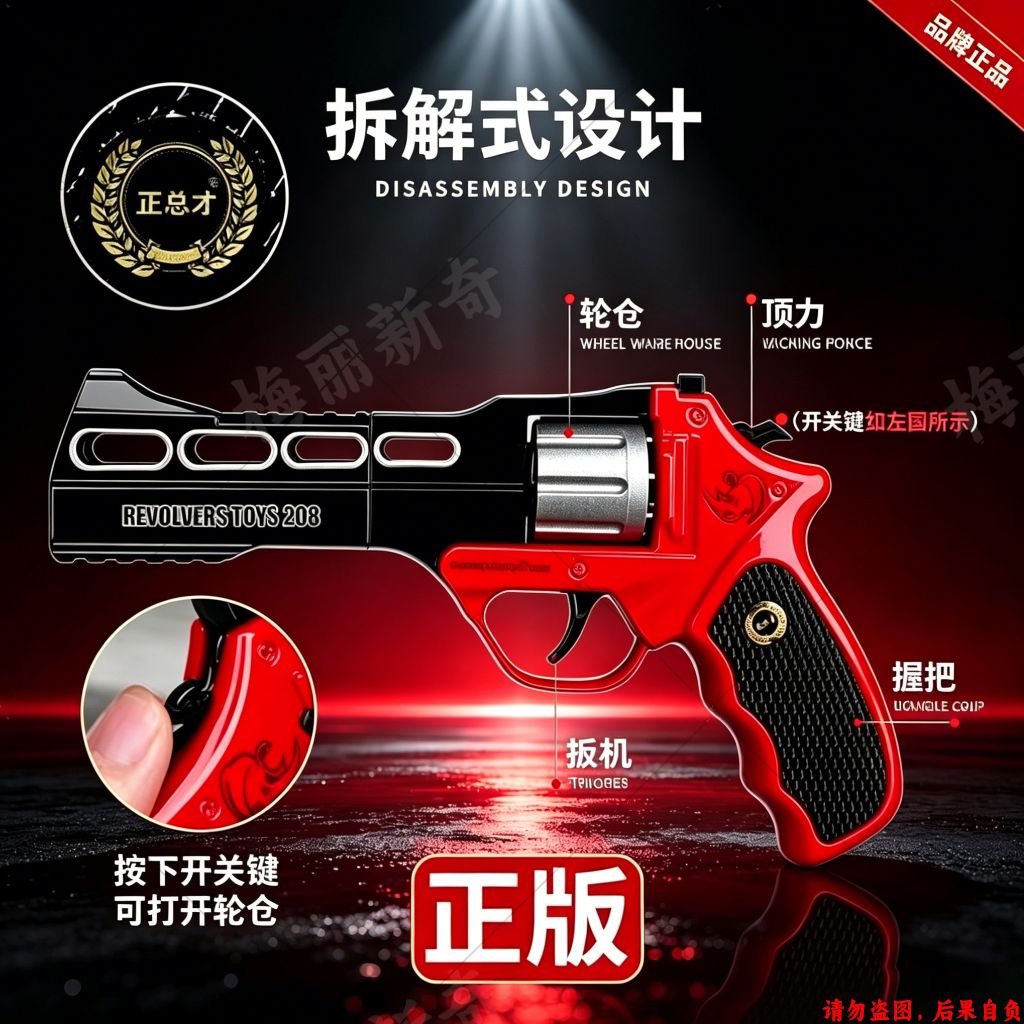 正总才犀牛王全金属砸响枪左轮玩具枪怀旧砸炮枪左轮砸响火炮枪