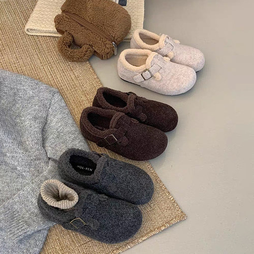 内增高加绒勃肯鞋女2025秋冬季