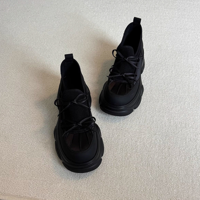 松糕鞋女增高休闲厚底芭蕾风单鞋