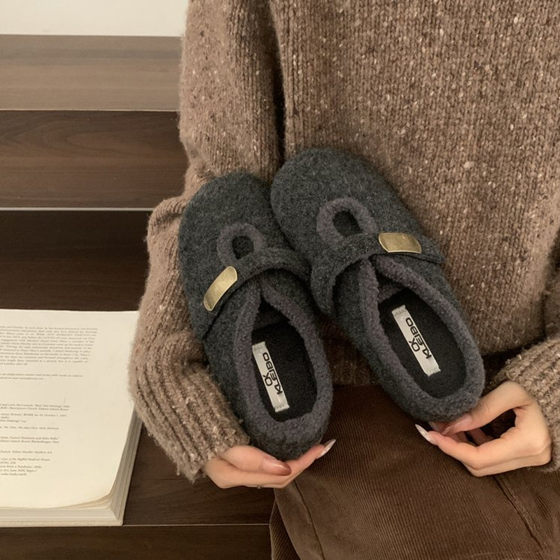 厚底加绒毛毛勃肯鞋女2026春秋新款保暖棉鞋平底一脚蹬玛丽0115w,女鞋,勃肯鞋/软木鞋,淘宝优惠券,粉丝福利购,淘宝优惠卷