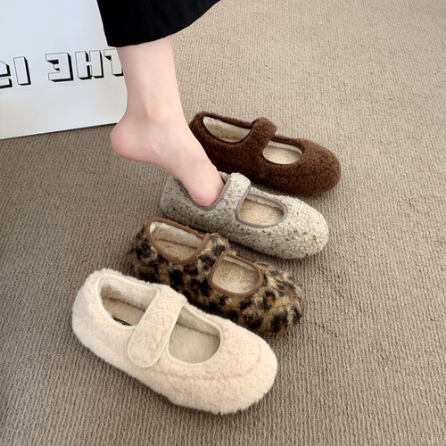 平底温柔舒适毛毛鞋女外穿2025