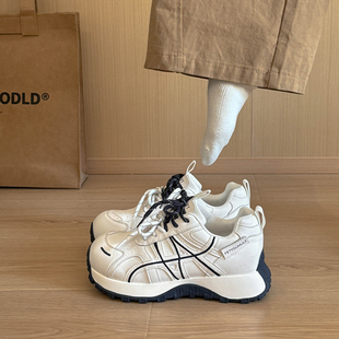 休闲松糕底老爹鞋女增高百搭显脚小拼色阿甘鞋2026新款春季运动鞋