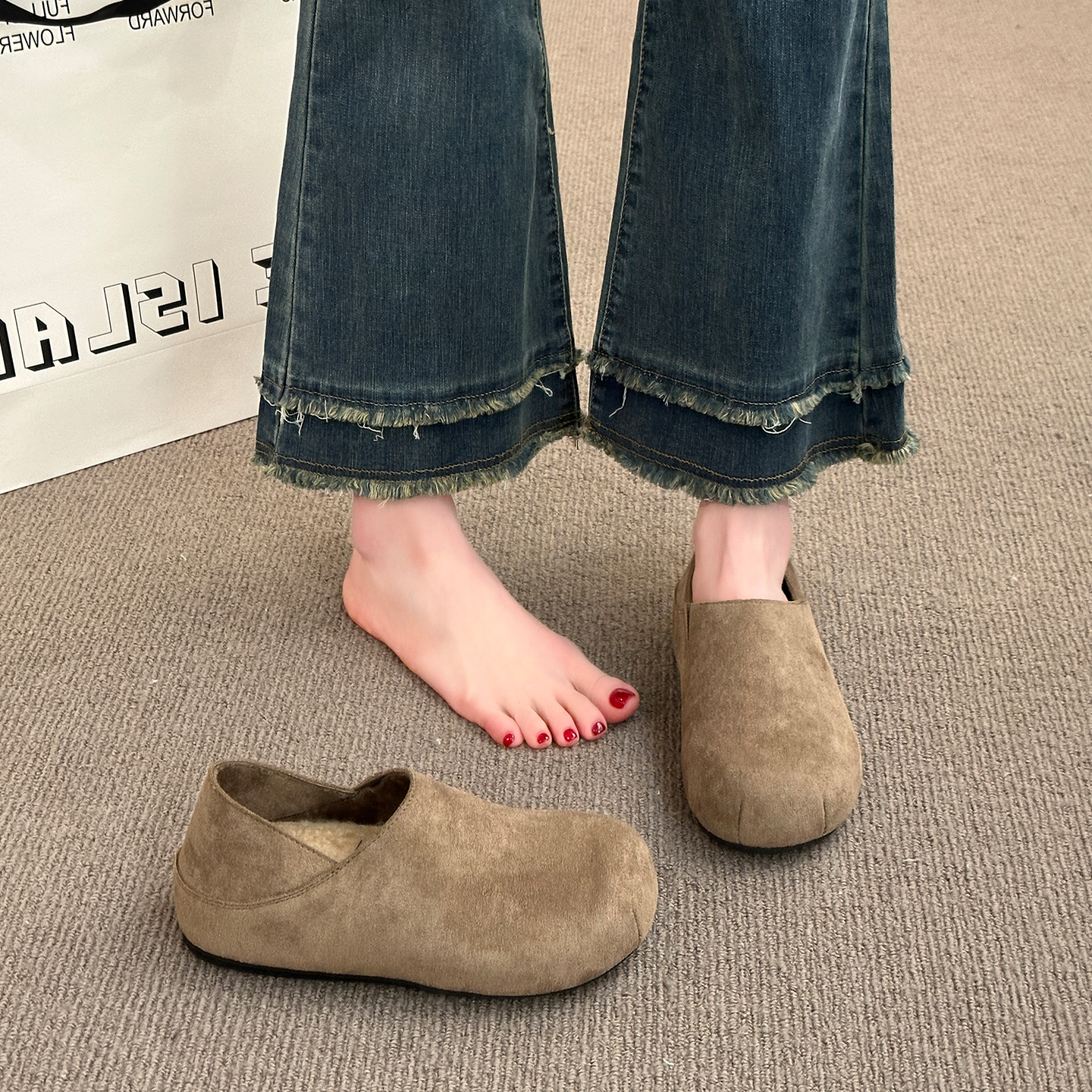 厚底复古加绒保暖勃肯鞋女2025