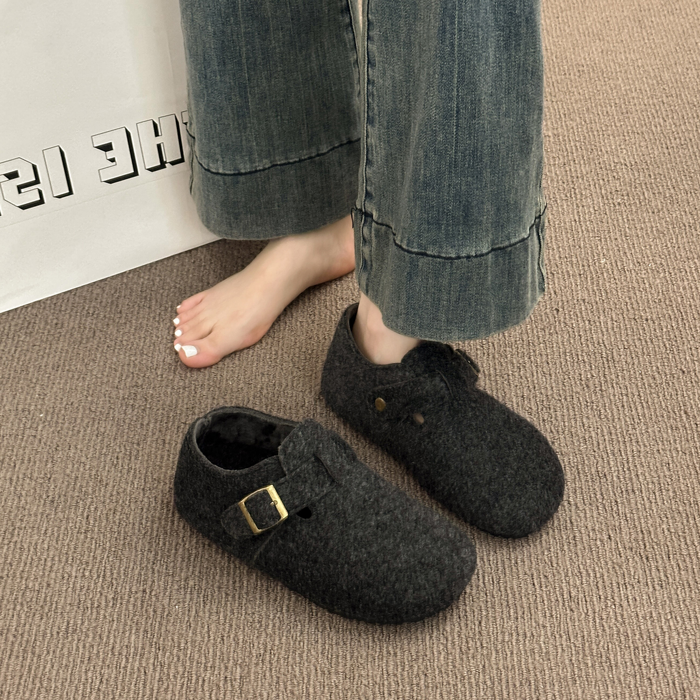 勃肯鞋女2025秋冬新款一脚蹬软底