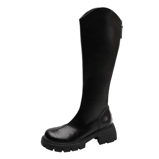 长筒靴马丁靴女2025新款秋冬瘦瘦不过膝中筒高筒骑士靴小个子长靴