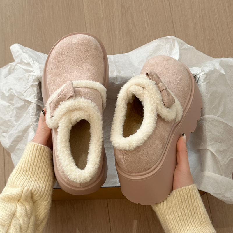 加绒松糕厚底勃肯棉鞋女2025