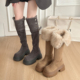 两穿毛毛鞋 过膝靴 绒面厚底加绒保暖棉鞋 高筒雪地靴女2025冬季 新款