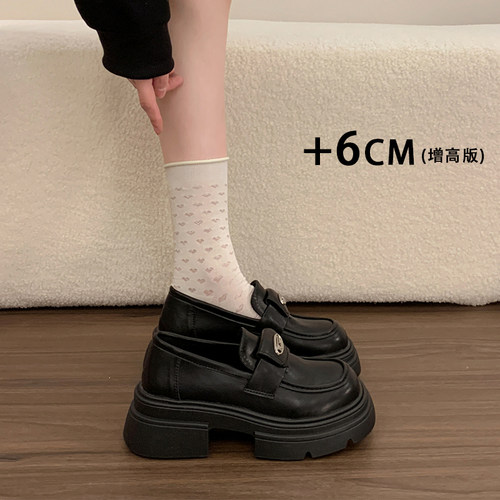 一脚蹬小皮鞋百搭黑色单鞋子