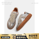 女2025春季 板鞋 新款 银色德训鞋 运动休闲板鞋 百搭平底小白鞋 脏脏鞋