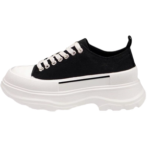 内增高包头半拖鞋女外穿2024春秋新款松糕帆布鞋一脚蹬休闲运动鞋