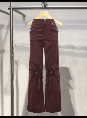 VELA TMOD2024春夏复古做旧阔腿裤高腰直筒休闲工装裤124114064