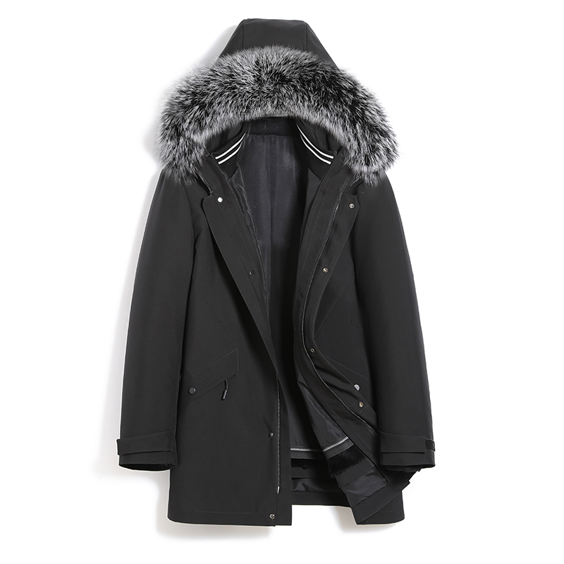 派克服真皮真毛兔毛内胆