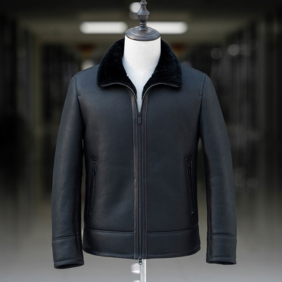 皮衣外套原生态皮毛一体立领