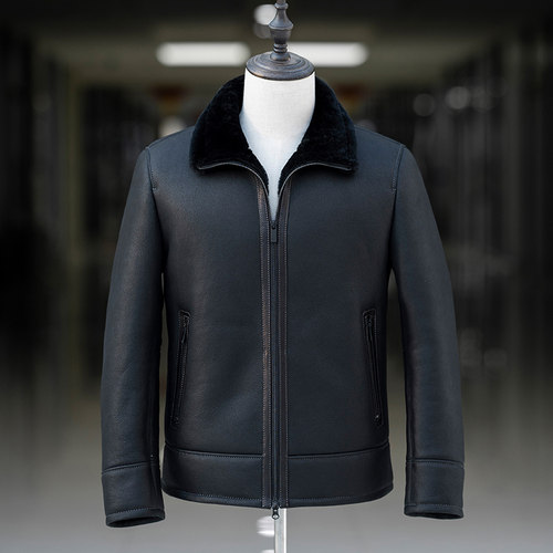 皮衣外套原生态皮毛一体立领