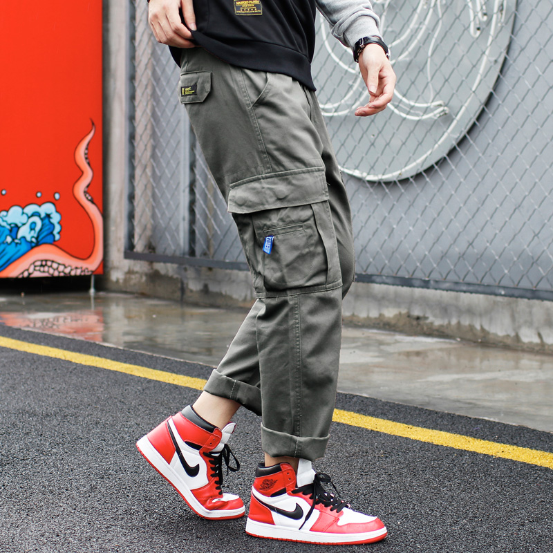 HE潮牌秋冬工装裤小脚迷彩长裤余文乐休闲长裤男潮流多袋布裤男裤在类目 男装, 休闲裤中 - 来自Buy2taobao.com提供专业的淘宝代购服务