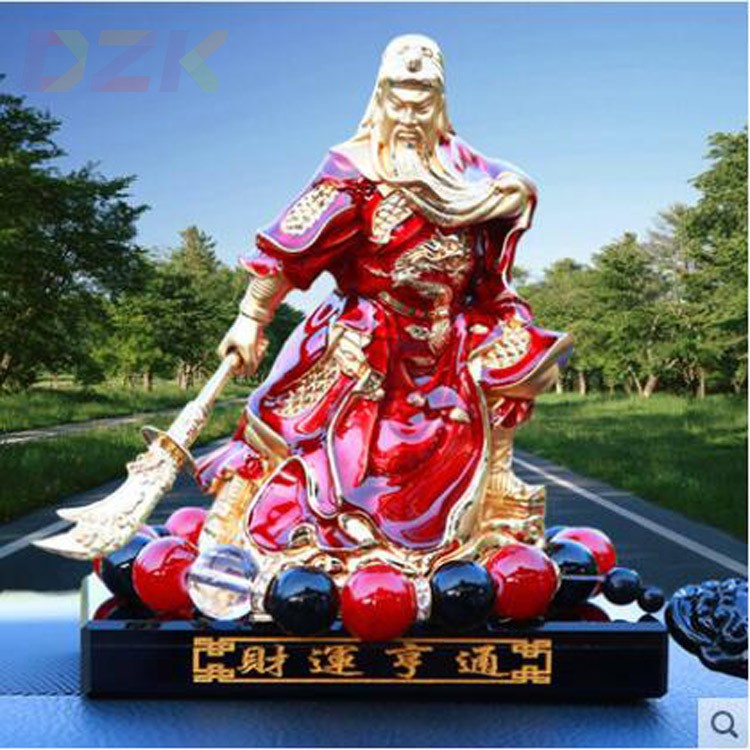 新款关公汽车香水座 车载车用香水 车饰摆件 金属关公.8