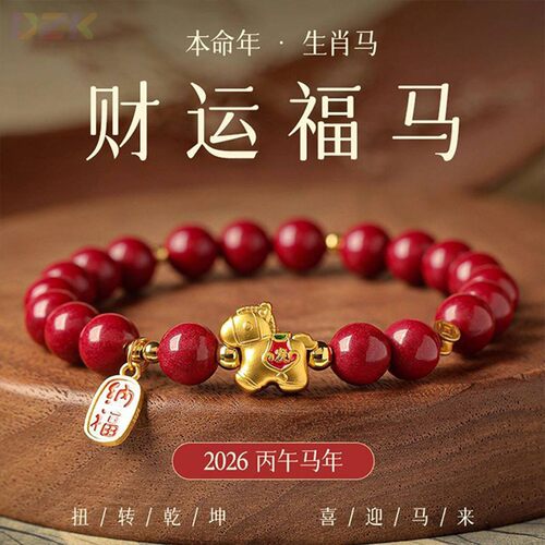 2026马年本命年手链女款红色朱砂手串生肖马好运佩戴物手饰女礼g7