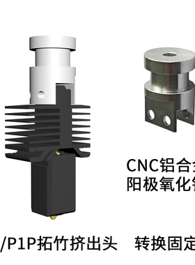 Voron Bambulab 拓X1C/P1P竹子挤出头 转换架 转E3DV6 CNC铝合金