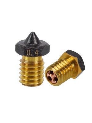 3D打印机配件三眼喷嘴EV6大流量黄铜E3D喷头CHT克隆高速铁氟龙