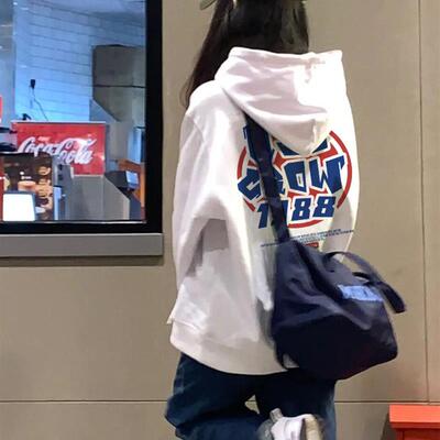 美式复古字母卫衣oversize小众高街潮牌ins秋季连帽外套vibe上衣