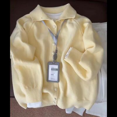 大尺码胖mm气质温柔风软糯毛衣外套针织开衫女秋冬新款宽松显瘦上