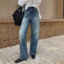 高奢同源 日本面料 SHINE 高腰直筒牛仔裤 王限量ys 复古瓦蓝 裤