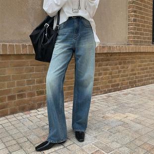 高奢同源 日本面料 SHINE 高腰直筒牛仔裤 王限量ys 复古瓦蓝 裤