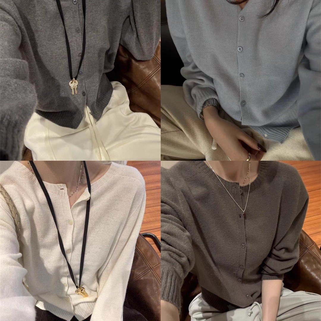 100%羊毛六色针织毛衣开衫
