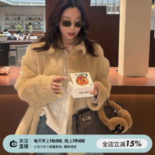 SHINE 精简实穿 高端面料 托斯卡纳皮毛一体 翻领廓形皮草外套