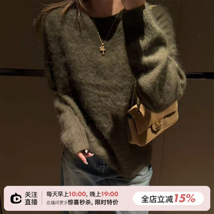 SHINE 多色闭眼入！柔雾绒感 无缝一体 羊绒羊毛拉毛圆领针织毛衣
