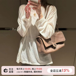 SHINE 简约ROW风 定染定织 山羊绒桑蚕丝 圆领软糯四色长袖针织衫