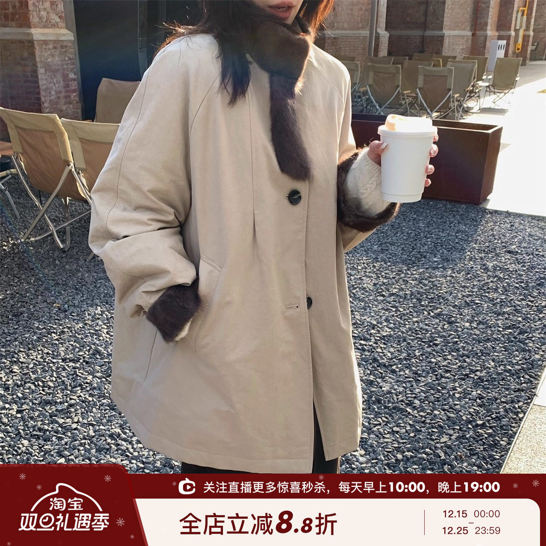 中长款90白鹅绒派克羽绒服