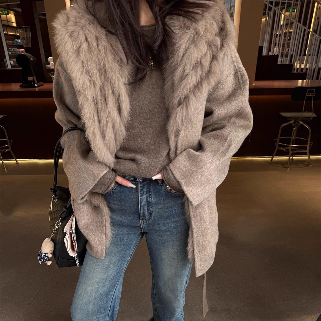 SHINE 富家千金100%羊毛 可拆卸狐狸毛马甲 皮草外套两件套,女装/女士精品,皮草,淘宝优惠券,粉丝福利购,淘宝优惠卷