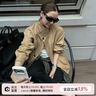 SHINE 挚爱款！店主自留 亚麻棉 天然肌理感 复古工装夹克外套