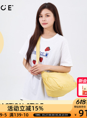 OCE漫行系列黄色斜挎包女士新款卡其通勤单肩大容量背包