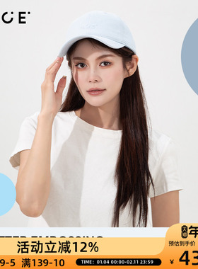 OCE字母压印棒球帽简约百搭显脸小鸭舌帽宽檐深顶遮阳防晒帽男女