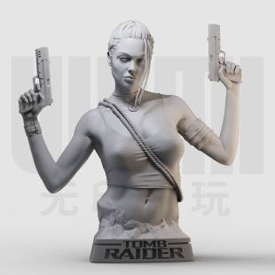 安吉丽娜版劳拉胸像 1比16GK白模 3D打印树脂 1/10手办模型 76