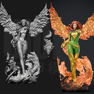 漫威 X战警 黑凤凰 1/24GK白模手办18比例树脂3D打印模型 6959