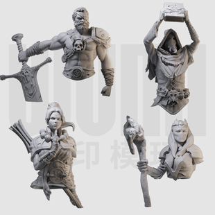 1/10 修道士 女祭司 奇幻半身胸像16比例GK树脂白模手办模型744