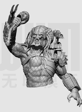 铁血战士 掠夺者 1/10胸像白模 16比例GK树脂白模手办模型 1714