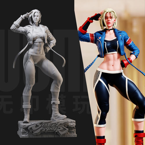 嘉米短发 街头霸王6 1/24白模手办 35比例GK兵人3D打印模 856