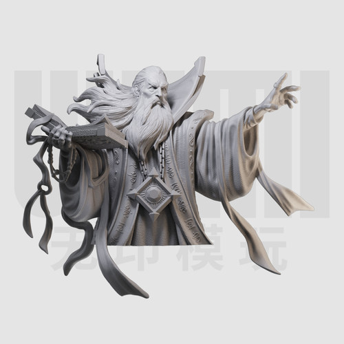 1/10 大法师半身胸像 巫师术士 16比例GK树脂白模手办模型 555
